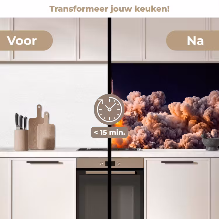 Keuken achterwand - Ruimtevaartuig - Lancering - Sterren - Ruimtevaartuig - Lancering - Sterren keuken achterwand 2 middel