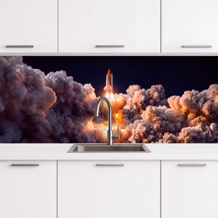Keuken achterwand - Ruimtevaartuig - Lancering - Sterren - Ruimtevaartuig - Lancering - Sterren keuken achterwand 2 middel