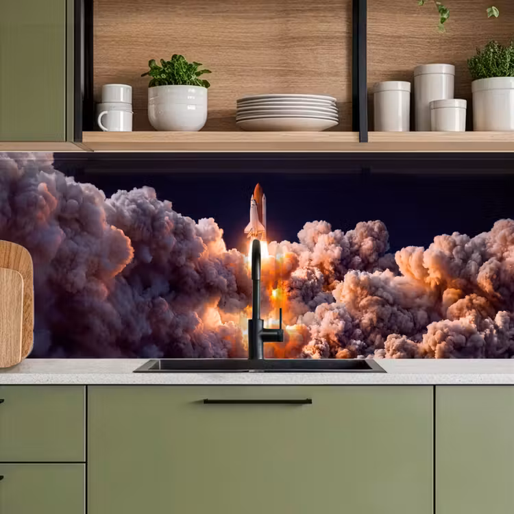 Keuken achterwand - Ruimtevaartuig - Lancering - Sterren - Ruimtevaartuig - Lancering - Sterren keuken achterwand 2 middel