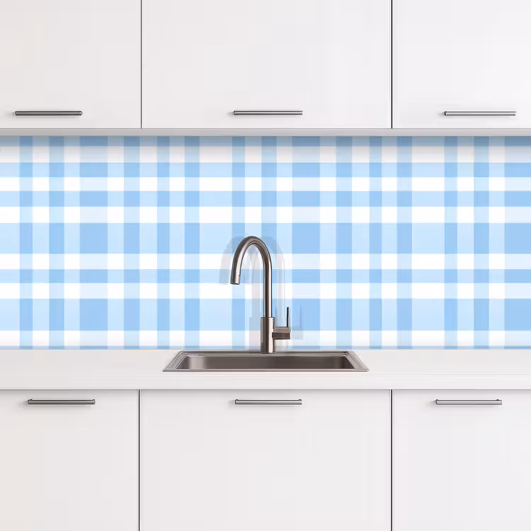 Ruit - Patroon - Blauw keuken achterwand 2 middel 871 -3d