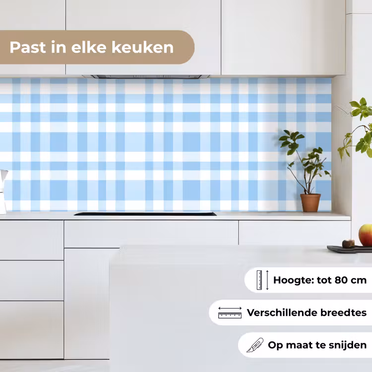 Ruit - Patroon - Blauw keuken achterwand 2 middel 871 -sfeer4_NL
