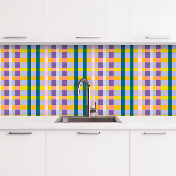 Ruit - Patroon - Kleurrijk keuken achterwand 2 middel 871 -3d