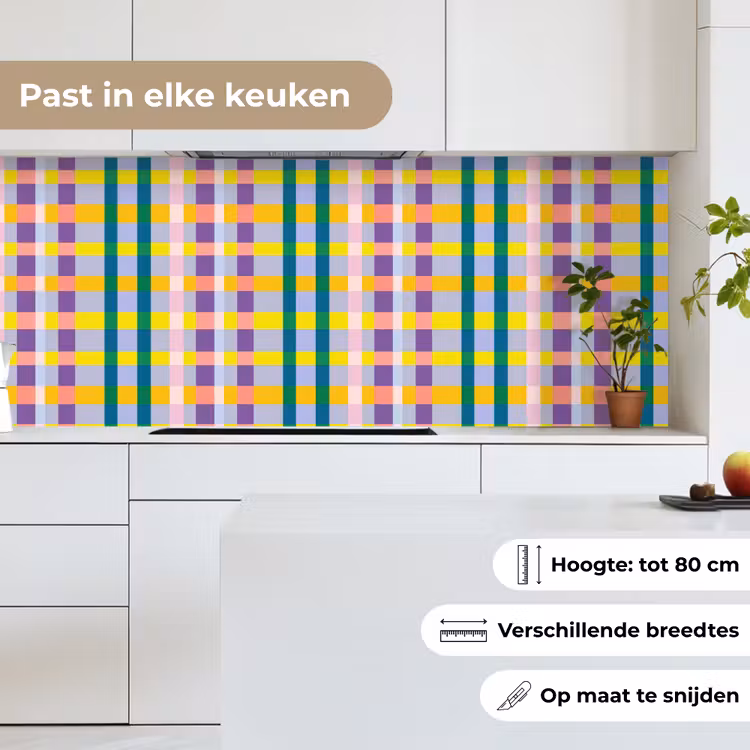 Ruit - Patroon - Kleurrijk keuken achterwand 2 middel 871 -sfeer4_NL