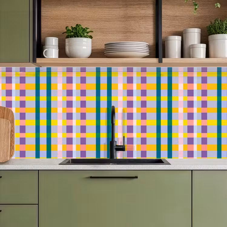 Ruit - Patroon - Kleurrijk keuken achterwand 2 middel 871 -sfeer3