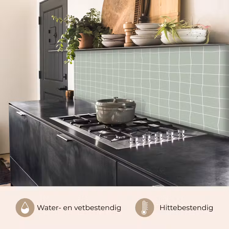 Ruitpatroon - Golvend - Groen keuken achterwand 2 middel 871 -usp_NL