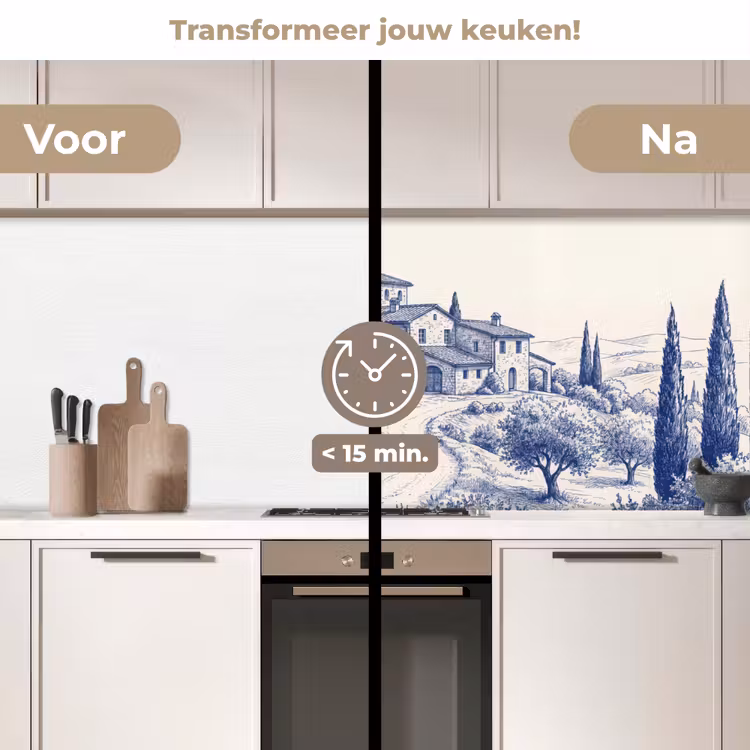 Rustiek - Landgoed - Blauw keuken achterwand 2 middel -voor-na2_NL