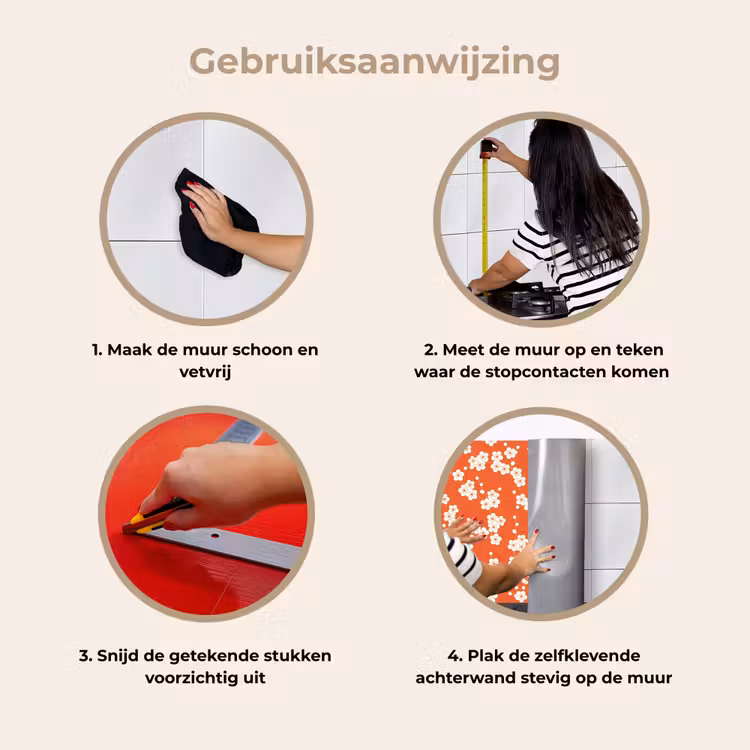 Sakura - Bloemen - Patroon - Japan keuken achterwand 2 middel 871 -gebruiksaanwijzing_NL