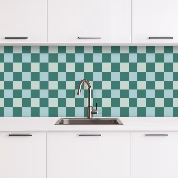 Schaak - Klassiek - Groen keuken achterwand 2 middel 871 -3d
