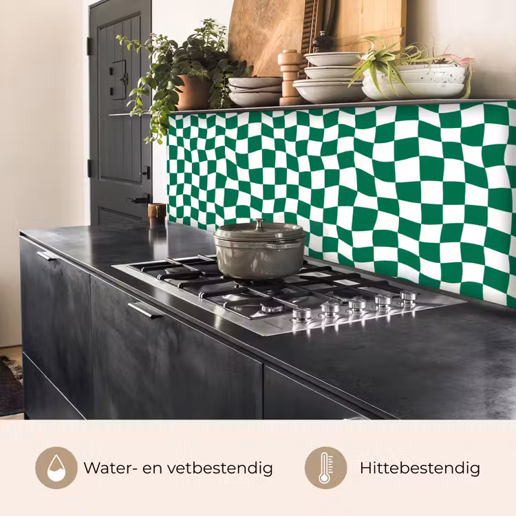 Schaakbord - Golvend - Groen keuken achterwand 2 middel 871 -usp_NL