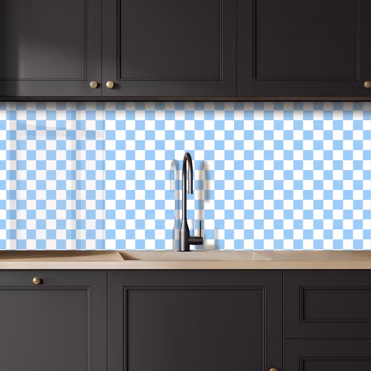 Schaakbord - Klassiek - Blauw keuken achterwand 2 middel 871 -sfeer1