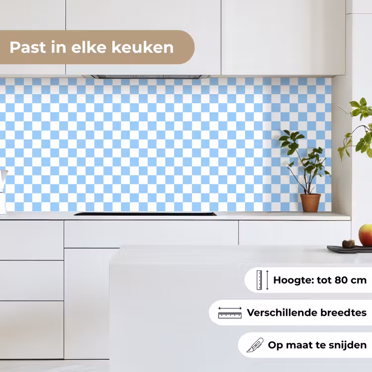Schaakbord - Klassiek - Blauw keuken achterwand 2 middel 871 -sfeer4_NL