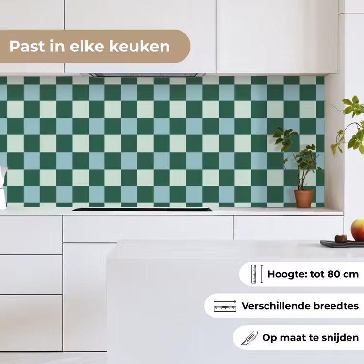 Schaakbord - Klassiek - Groen keuken achterwand 2 middel 871 -sfeer4_NL