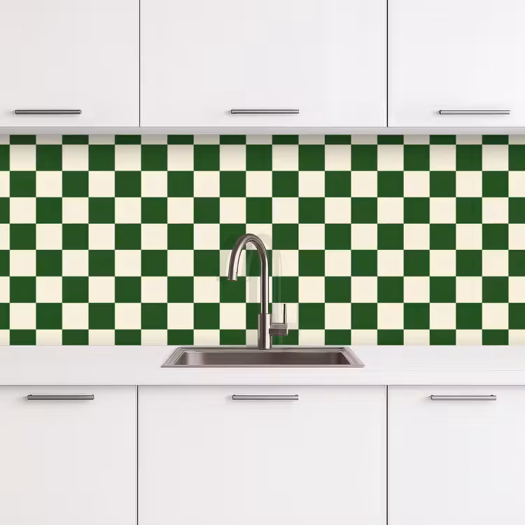 Schaakbord - Patroon - Groen keuken achterwand 2 middel 871 -3d