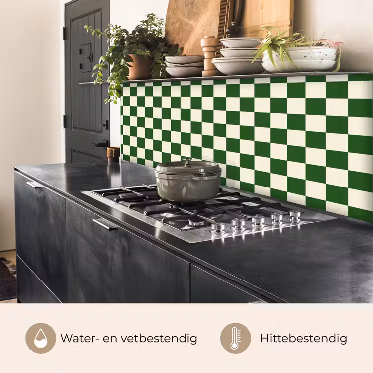Schaakbord - Patroon - Groen keuken achterwand 2 middel 871 -usp_NL