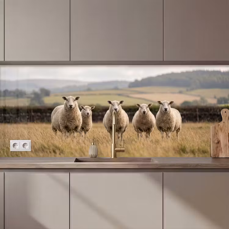 Schapen - Weidenlandschap - Heuvels keuken achterwand 2 middel zz_3dshopping