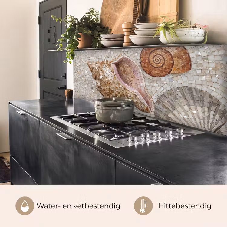Schelp - Mozaïek - Zee - Beige - Modern keuken achterwand 2 middel -usp_NL