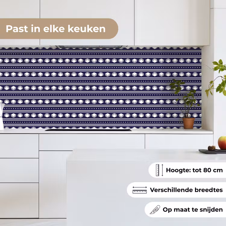 Schelp - Nautisch - Blauw - Wit keuken achterwand 2 middel 871 -sfeer4_NL