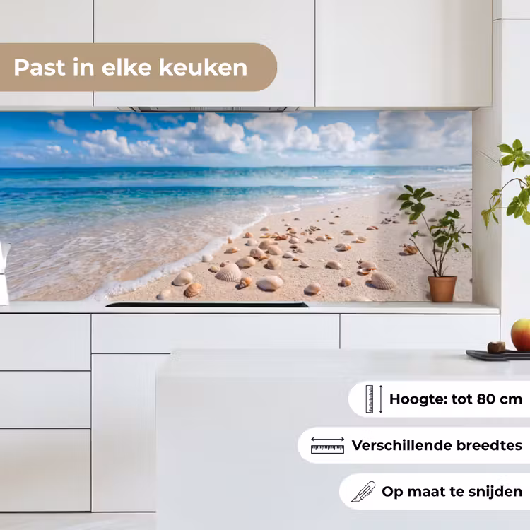 Schelpen - Strand - Natuur - Beige keuken achterwand 2 middel -sfeer4_NL