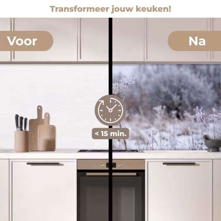 Schermbloem - Rijp - Kristallen - Winter - Delicaat keuken achterwand 2 middel -voor-na2_NL