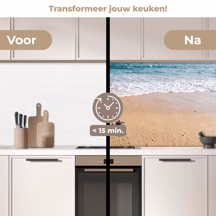 Schildpad - Jong - Strand - Oceaan - Blauw keuken achterwand 2 middel -voor-na2_NL