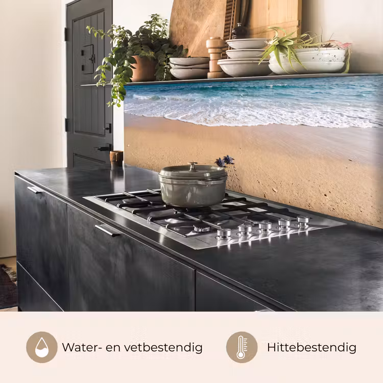 Schildpad - Jong - Strand - Oceaan - Blauw keuken achterwand 2 middel -usp_NL