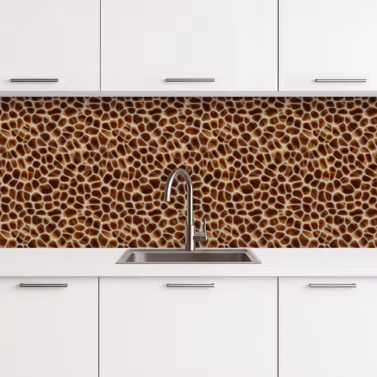 Schildpad - Patroon - Bruin keuken achterwand 2 middel 871 -3d