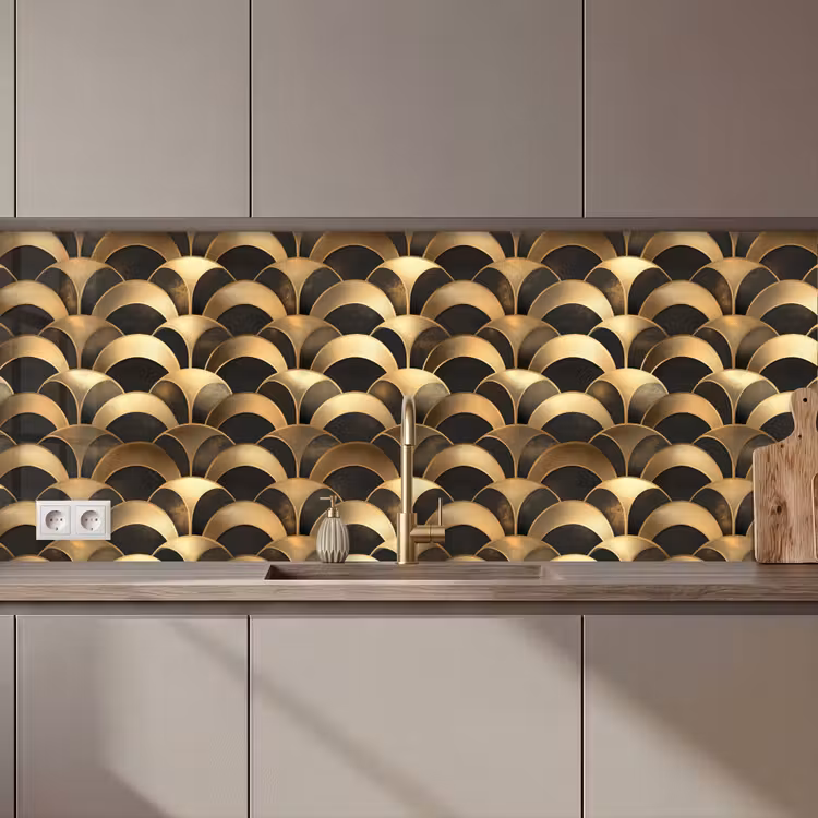 Schubben - Structuur - Goud keuken achterwand 2 middel 871 zz_3dshopping