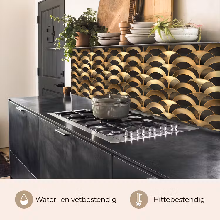 Schubben - Structuur - Goud keuken achterwand 2 middel 871 -usp_NL