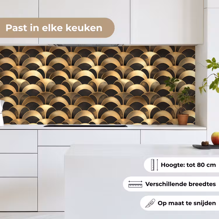 Schubben - Structuur - Goud keuken achterwand 2 middel 871 -sfeer4_NL