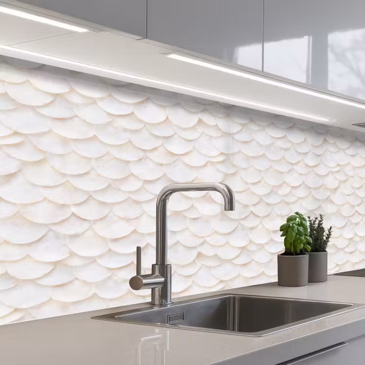 Schubben - Wit - Elegant keuken achterwand 2 middel 871 -3d_schuin