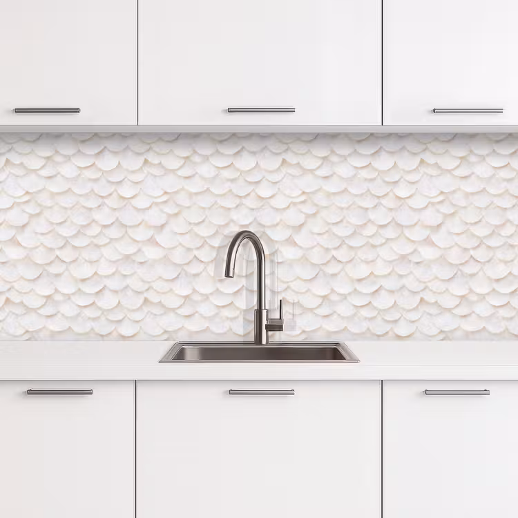 Schubben - Wit - Elegant keuken achterwand 2 middel 871 -3d