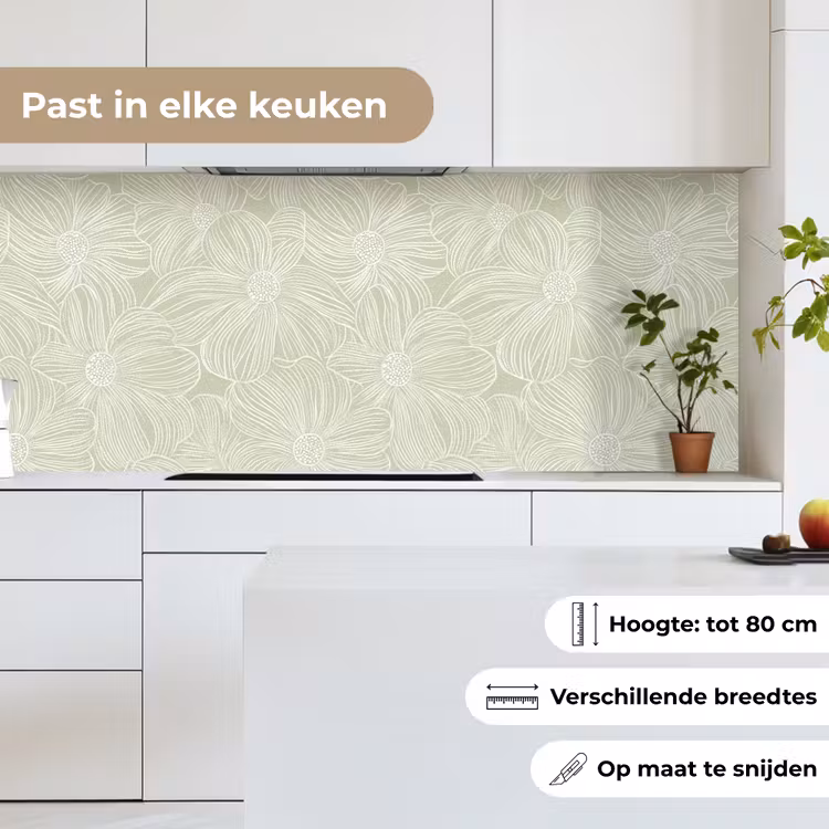 Sereen - Bloemen - Groen keuken achterwand 2 middel 871 -sfeer4_NL