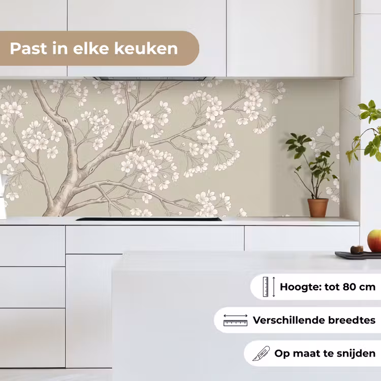 Sereen - Bloesem - Wit keuken achterwand 2 middel -sfeer4_NL