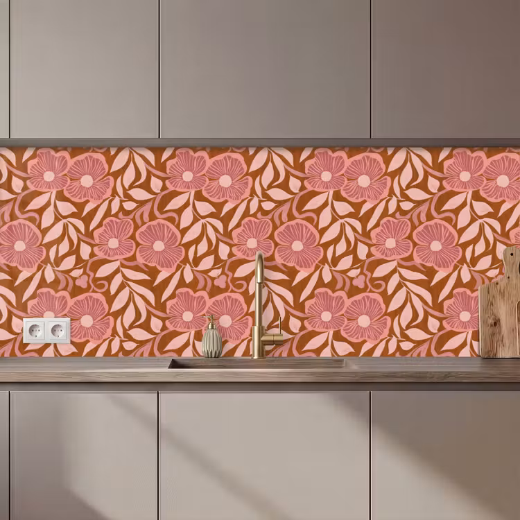 Sfeer - Bloemen - Roze keuken achterwand 2 middel 871 zz_3dshopping