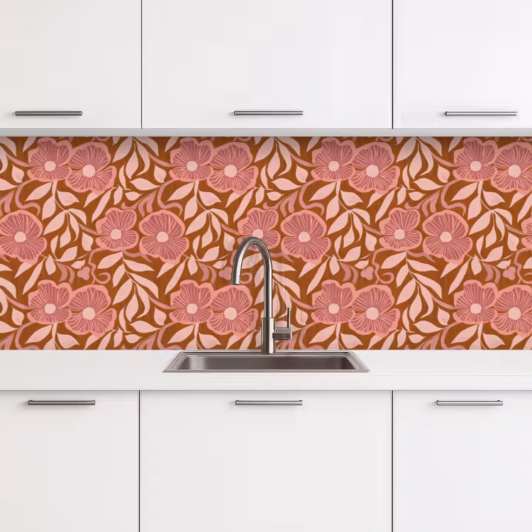 Sfeer - Bloemen - Roze keuken achterwand 2 middel 871 -3d