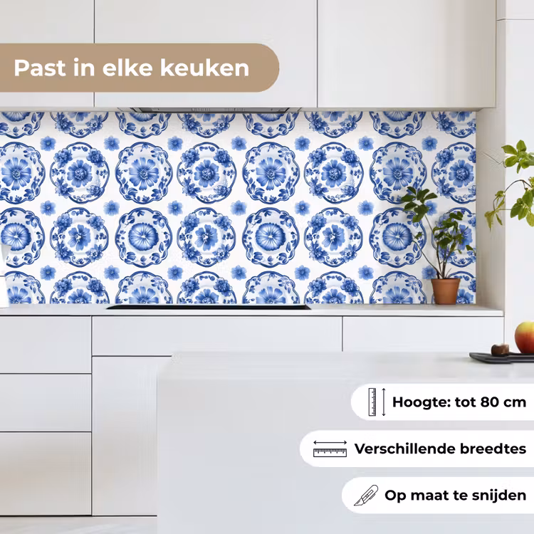 Sierborden - Bloemen - Blauw keuken achterwand 2 middel 871 -sfeer4_NL