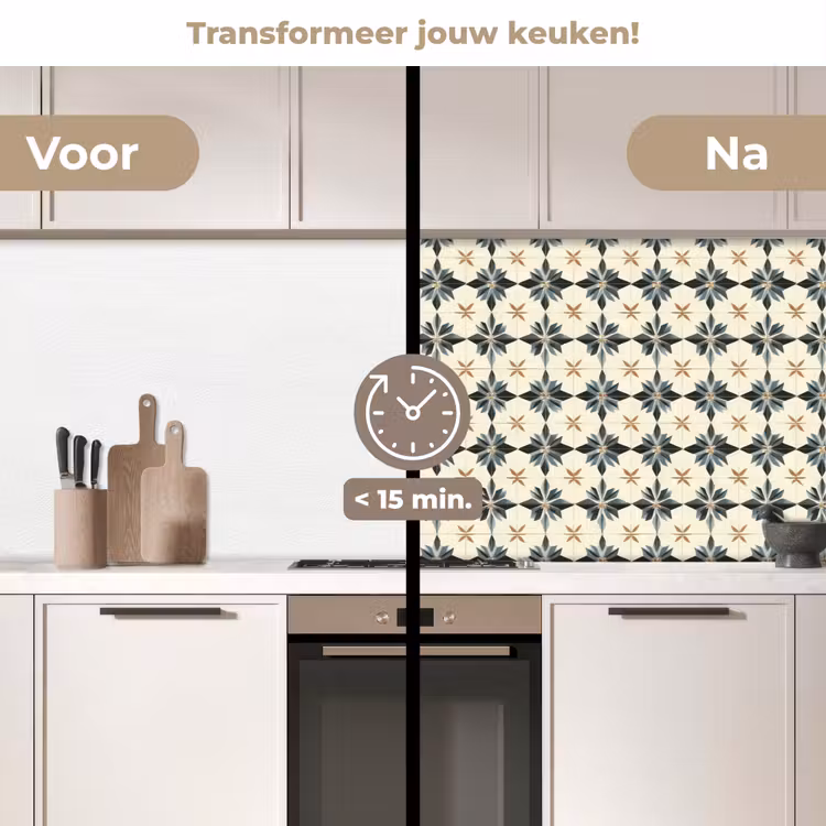 Sierlijk - Ornament - Blauw keuken achterwand 2 middel 871 -voor-na2_NL