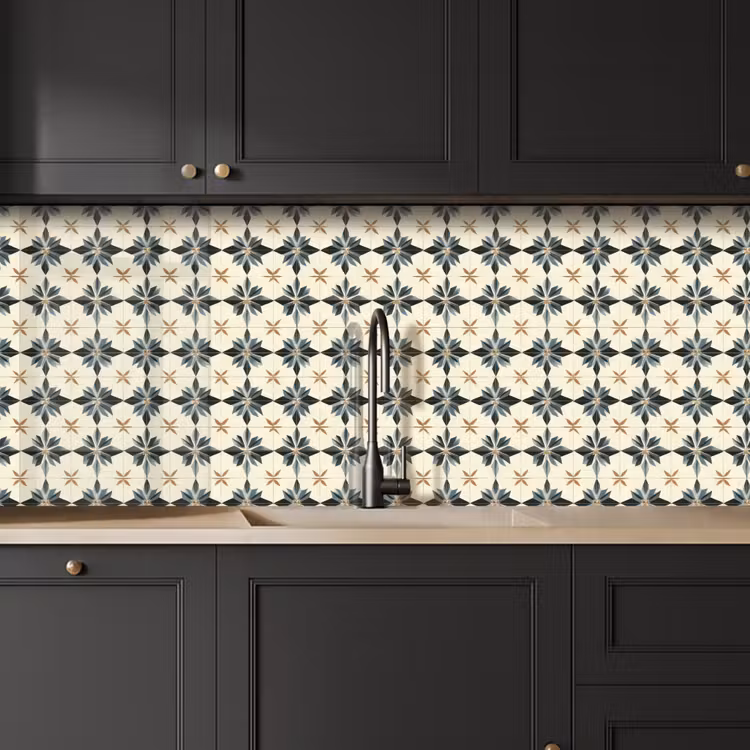 Sierlijk - Ornament - Blauw keuken achterwand 2 middel 871 -sfeer1