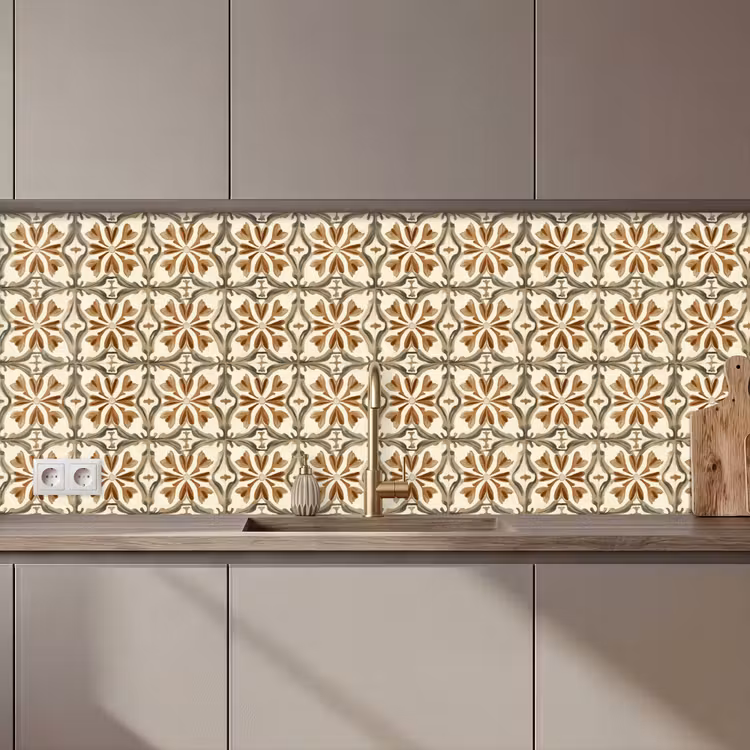 Siertegel - Patroon - Bruin keuken achterwand 2 middel 871 zz_3dshopping