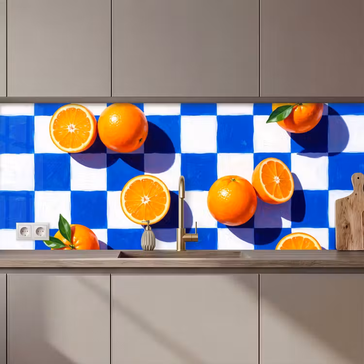 Keuken achterwand - Sinaasappel - Geruit - Eten - Sinaasappel - Geruit - Eten keuken achterwand 2 middel zz_3dshopping