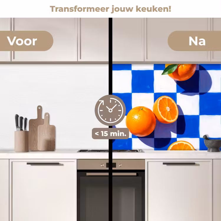 Keuken achterwand - Sinaasappel - Geruit - Eten - Sinaasappel - Geruit - Eten keuken achterwand 2 middel