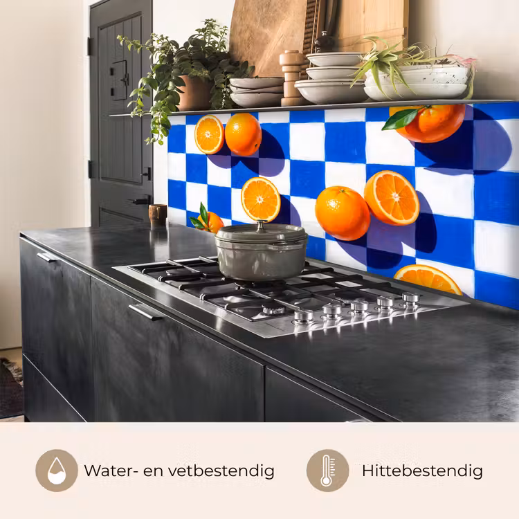 Keuken achterwand - Sinaasappel - Geruit - Eten - Sinaasappel - Geruit - Eten keuken achterwand 2 middel