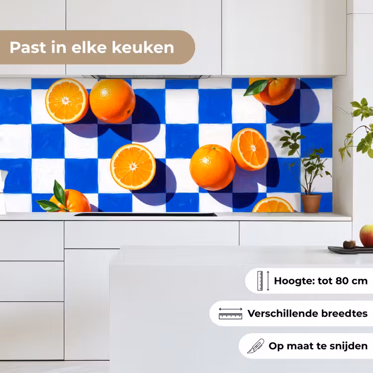 Keuken achterwand - Sinaasappel - Geruit - Eten - Sinaasappel - Geruit - Eten keuken achterwand 2 middel