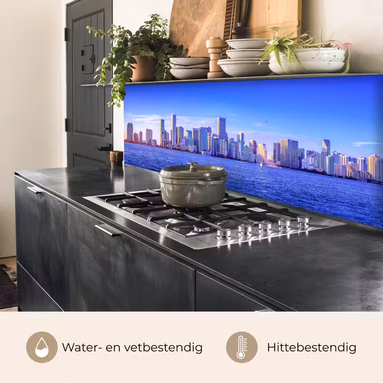 Skyline - Blauw - Wolkenkrabbers - Stad keuken achterwand 2 middel -usp_NL