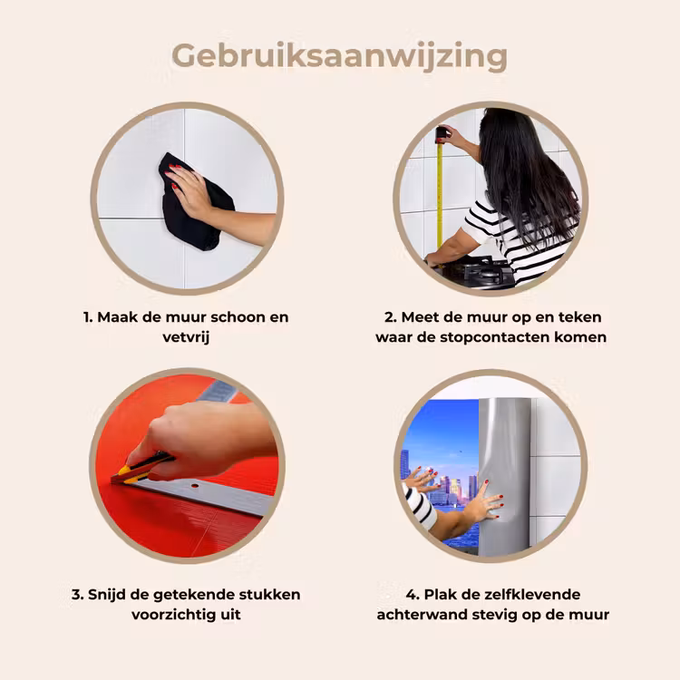 Skyline - Blauw - Wolkenkrabbers - Stad keuken achterwand 2 middel -gebruiksaanwijzing_NL