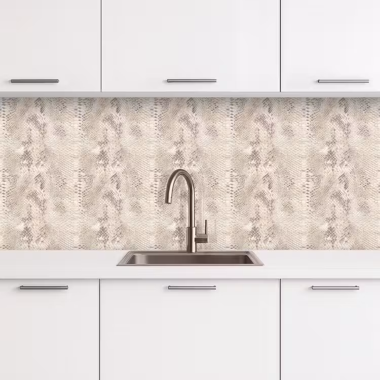 Slang - Patroon - Beige keuken achterwand 2 middel 871 -3d