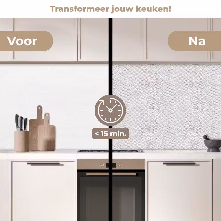 Slang - Patroon - Wit keuken achterwand 2 middel 871 -voor-na2_NL