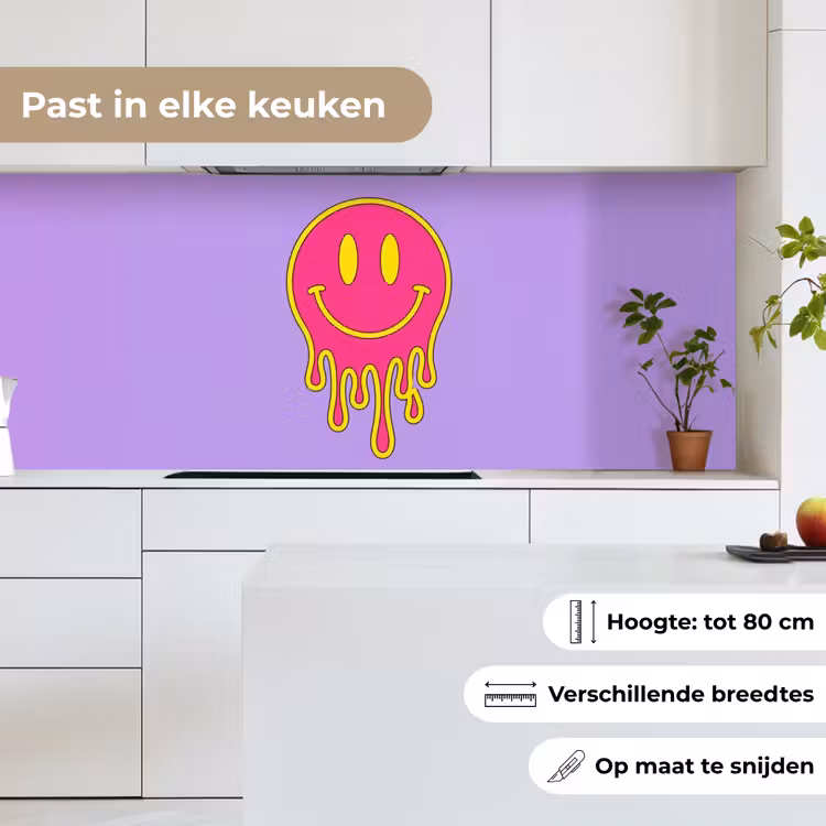 Smiley - Drip - Neon keuken achterwand 2 middel -sfeer4_NL