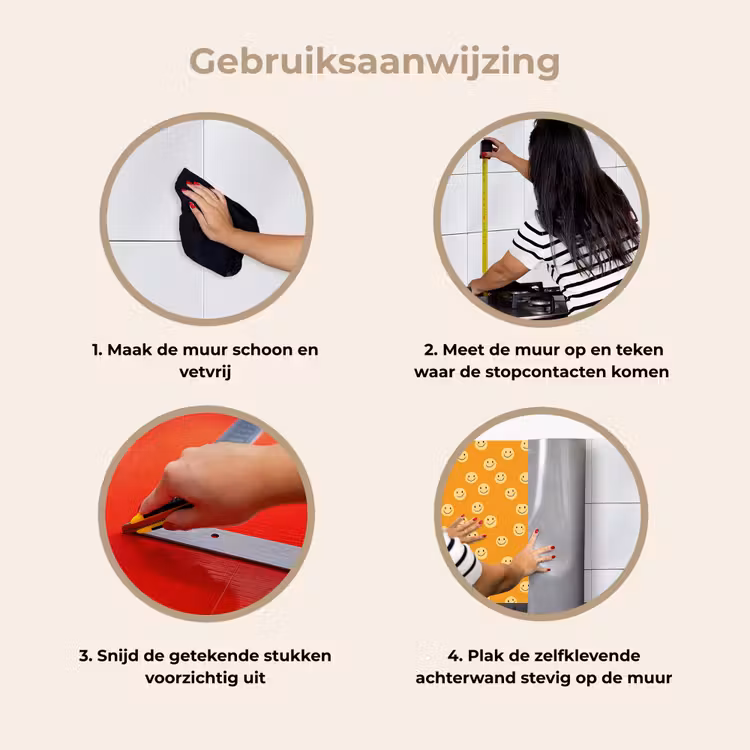 Smileys - Retro - Heel keuken achterwand 2 middel 871 -gebruiksaanwijzing_NL
