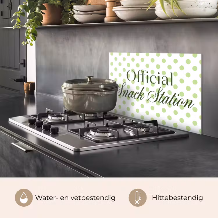 Snack Station - Groen - Stippen keuken achterwand spatscherm klein -usp_NL